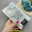 قاب گوشی iPhone 15 Pro Max آیفون فانتزی سخت Hard برجسته دکمه کرومی لنز نگین دار طرح پروانه کیوت کد 91732