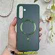 قاب گوشی Galaxy A16 سامسونگ کربن Carbon سخت HARD طرح مگ سیف درجه یک سبز تیره کد 91743