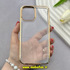قاب گوشی iPhone 12 Pro Max آیفون طرح پشت طلق شیشه ای شفاف اورجینال برند FASHION CASE طلایی کد 91808