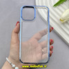 قاب گوشی iPhone 12 Pro Max آیفون طرح پشت طلق شیشه ای شفاف اورجینال برند FASHION CASE آبی کد 91809