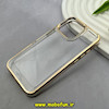 قاب گوشی iPhone 13 Pro آیفون طرح پشت طلق شیشه ای شفاف اورجینال برند FASHION CASE طلایی کد 91813