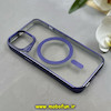 قاب گوشی iPhone 13 / iPhone 14 آیفون اورجینال جیرفور gear4 طرح CRYSTAL PLACE طلقی شیشه ای Hard مگ سیف دار شفاف دکمه کرومی بنفش کد 91822
