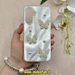 قاب گوشی Galaxy A36 / A56 سامسونگ سخت Hard لیزری لاکچری کیس مرواریدی پروانه ای کیوت دستبندی کد 91847