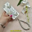 قاب گوشی iPhone 7 / iPhone 8 / iPhone SE 2020 / iPhone SE 2022 آیفون سخت Hard لیزری لاکچری کیس مرواریدی پروانه ای کیوت دستبندی کد 91848