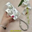 قاب گوشی iPhone 15 آیفون سخت Hard لیزری لاکچری کیس مرواریدی پروانه ای کیوت دستبندی کد 91855