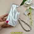 قاب گوشی iPhone 16 آیفون سخت Hard لیزری لاکچری کیس مرواریدی پروانه ای کیوت دستبندی کد 91857