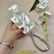 قاب گوشی iPhone 16 آیفون سخت Hard لیزری لاکچری کیس مرواریدی پروانه ای کیوت دستبندی کد 91857