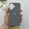 قاب گوشی iPhone 16 آیفون سیلیکونی پاستیلی اورجینال Case پاک کنی داخل مخملی درجه یک خاکستری تیره کد 92025