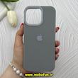 قاب گوشی iPhone 16 Pro Max آیفون سیلیکونی پاستیلی اورجینال Case پاک کنی داخل مخملی درجه یک خاکستری تیره کد 92029