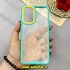 قاب گوشی Galaxy A73 سامسونگ اورجینال Pro Camera طرح پشت طلق شفاف دور سیلیکونی محافظ لنز دار سبزآبی کد 92051