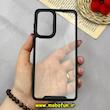 قاب گوشی Galaxy A73 سامسونگ اورجینال Pro Camera طرح پشت طلق شفاف دور سیلیکونی محافظ لنز دار مشکی کد 92055