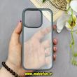 قاب گوشی iPhone 15 Pro آیفون طلقی شیشه ای شفاف خاکستری کد 92095