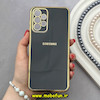 قاب گوشی Galaxy A23 سامسونگ طرح ژله ای مای کیس گلد لاین دور طلایی محافظ لنز دار مشکی کد 92121