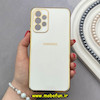 قاب گوشی Galaxy A23 سامسونگ طرح ژله ای مای کیس گلد لاین دور طلایی محافظ لنز دار سفید کد 92123