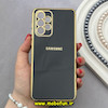 قاب گوشی Galaxy A33 سامسونگ طرح ژله ای مای کیس گلد لاین دور طلایی محافظ لنز دار مشکی کد 92133