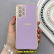 قاب گوشی Galaxy A33 سامسونگ طرح ژله ای مای کیس گلد لاین دور طلایی محافظ لنز دار یاسی کد 92136