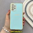 قاب گوشی Galaxy A33 سامسونگ طرح ژله ای مای کیس گلد لاین دور طلایی محافظ لنز دار فیروزه ای کد 92137