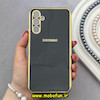 قاب گوشی Galaxy A34 سامسونگ طرح ژله ای مای کیس گلد لاین دور طلایی محافظ لنز دار مشکی کد 92139