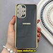 قاب گوشی Galaxy A53 سامسونگ طرح ژله ای مای کیس گلد لاین دور طلایی محافظ لنز دار مشکی کد 92152