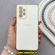 قاب گوشی Galaxy A53 سامسونگ طرح ژله ای مای کیس گلد لاین دور طلایی محافظ لنز دار سفید کد 92153