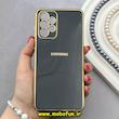 قاب گوشی Galaxy A73 سامسونگ طرح ژله ای مای کیس گلد لاین دور طلایی محافظ لنز دار مشکی کد 92159