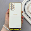 قاب گوشی Galaxy A73 سامسونگ طرح ژله ای مای کیس گلد لاین دور طلایی محافظ لنز دار سفید کد 92160