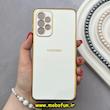 قاب گوشی Galaxy A73 سامسونگ طرح ژله ای مای کیس گلد لاین دور طلایی محافظ لنز دار سفید کد 92160