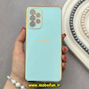قاب گوشی Galaxy A73 سامسونگ طرح ژله ای مای کیس گلد لاین دور طلایی محافظ لنز دار سبزآبی کد 92162