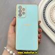 قاب گوشی Galaxy A73 سامسونگ طرح ژله ای مای کیس گلد لاین دور طلایی محافظ لنز دار سبزآبی کد 92162