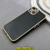 قاب گوشی iPhone 13 آیفون طرح ژله ای مای کیس گلد لاین دور طلایی محافظ لنز دار مشکی کد 92177