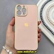 قاب گوشی iPhone 13 Pro Max آیفون طرح ژله ای مای کیس گلد لاین دور طلایی محافظ لنز دار گلبهی کد 92182