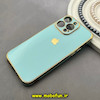 قاب گوشی iPhone 14 Pro Max آیفون طرح ژله ای مای کیس گلد لاین دور طلایی محافظ لنز دار سبزآبی کد 92192