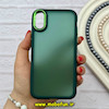 قاب گوشی iPhone X / iPhone XS آیفون پشت مات متال کیس دور سیلیکونی سبز تیره کد 92207