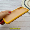 قاب گوشی iPhone X / iPhone XS آیفون پشت مات متال کیس دور سیلیکونی زرد کد 92209
