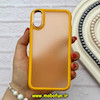 قاب گوشی iPhone X / iPhone XS آیفون پشت مات متال کیس دور سیلیکونی زرد کد 92209