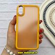 قاب گوشی iPhone X / iPhone XS آیفون پشت مات متال کیس دور سیلیکونی زرد کد 92209