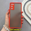 قاب گوشی Galaxy S20 FE سامسونگ طرح پشت مات محافظ لنز دار قرمز کد 92283