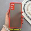 قاب گوشی Galaxy S20 FE سامسونگ طرح پشت مات محافظ لنز دار قرمز کد 92283