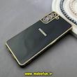 قاب گوشی Galaxy S21 FE سامسونگ طرح ژله ای مای کیس گلد لاین دور طلایی محافظ لنز دار مشکی کد 92296