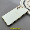 قاب گوشی Galaxy S21 FE سامسونگ طرح ژله ای مای کیس گلد لاین دور طلایی محافظ لنز دار سفید کد 92297