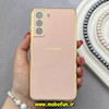 قاب گوشی Galaxy S21 FE سامسونگ طرح ژله ای مای کیس گلد لاین دور طلایی محافظ لنز دار گلبهی کد 92299