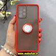 قاب گوشی Galaxy A52 4G / Galaxy A52 5G / Galaxy A52S سامسونگ پشت مات هولدر دار انگشتی مگنتی قرمز کد 92388