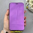 کیف گوشی Galaxy J4 2018 سامسونگ آینه ای کلاسوری کتابی بنفش کد 92439