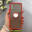 قاب گوشی Galaxy A02 / A022 سامسونگ پشت مات هولدر دار انگشتی مگنتی قرمز کد 92596