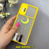 قاب گوشی Galaxy A31 سامسونگ طرح پشت مات کشویی محافظ لنز دار فانتزی گربه کیوت زرد کد 92687