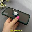 قاب گوشی Galaxy A30S / Galaxy A50S / Galaxy A50 سامسونگ پشت مات هولدر دار انگشتی مگنتی سبز تیره کد 92710