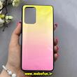 قاب گوشی Galaxy A52 4G / Galaxy A52 5G / Galaxy A52S سامسونگ طرح پشت طلق الماسی دور سیلیکونی زرد صورتی کد 92737