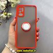 قاب گوشی Poco M3 Pro / Redmi Note 10 5G / Redmi Note 11 SE شیائومی پشت مات هولدر دار انگشتی مگنتی قرمز کد 92886