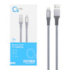 کابل شارژ 1 متری فست USB to Lightning برند Oxygen مدل LX-11 رنگ طوسی کد 30454