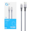 کابل شارژ 1 متری فست USB to MicroUSB برند Oxygen مدل LX-11 رنگ طوسی کد 30462
